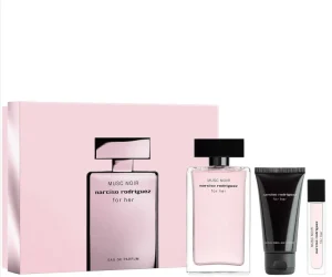 Kit  Narciso Rodriguez Musc Noir For Her Eau de Parfum 100ml + Eau de Parfum 10ml + Body Lotion 50ml