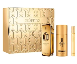 Kit Perfume Paco Rabanne Million Gold Eau de Parfum Intense 100 ml Masculino + Desodorante 1 Million 150 ml + Miniatura 10 ml